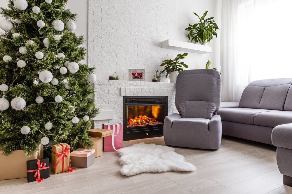 Décor Noël épuré contemporain, courtier immobilier estrie